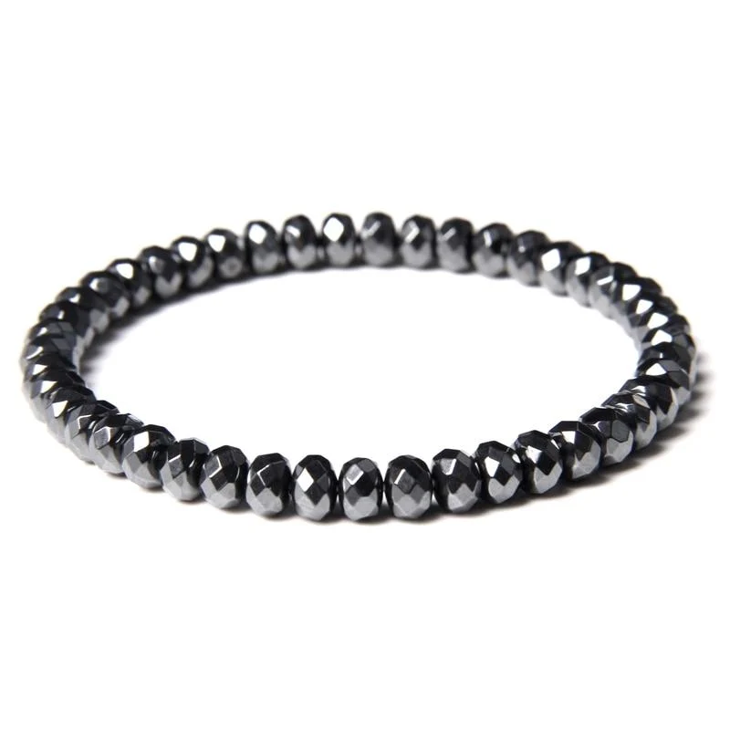 Clean Stilo Pulsera geométrica de cuentas de hematites Breathable