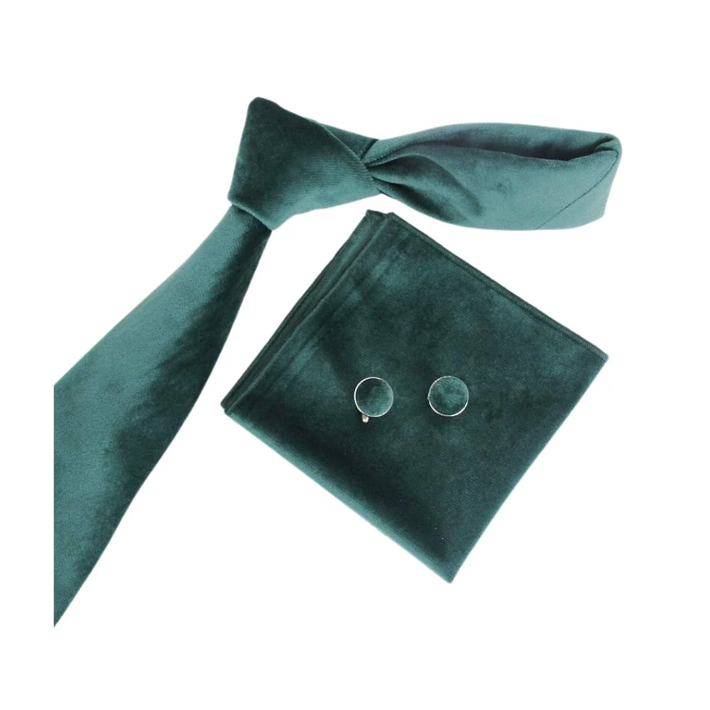 Comfortable Set de corbata de terciopelo liso Consistent