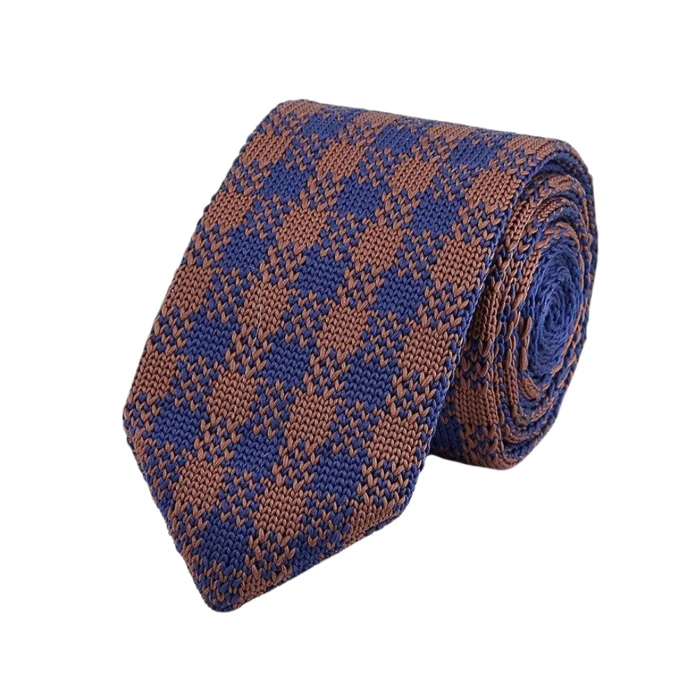 Versatile Corbata de punto a cuadros Detailed