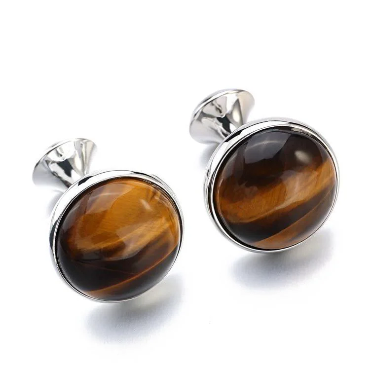 Consistent Gemelos de piedra ojo de tigre Fine Crafted