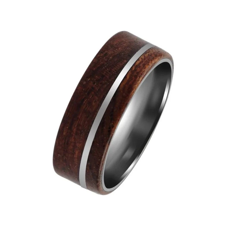 Classic Anillo de sándalo y acero inoxidable Optimized