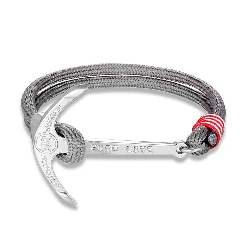 Advanced Pulsera náutica Anchor of Hope Silver-Tone Luxury