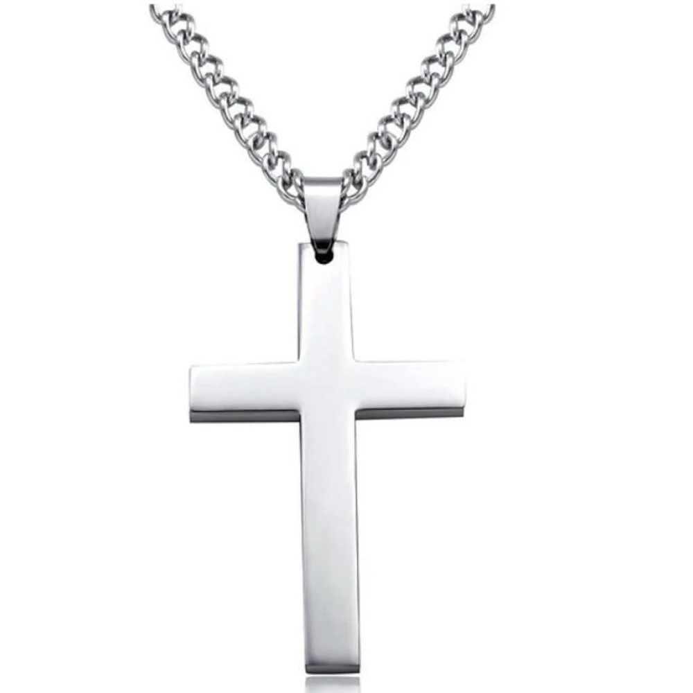 Clean Cruz Colgantes Collar de acero inoxidable Dependable