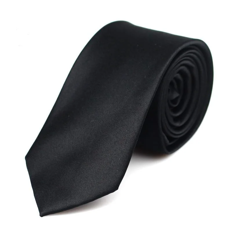 Smooth Corbata Slim Negra Sólida Responsible
