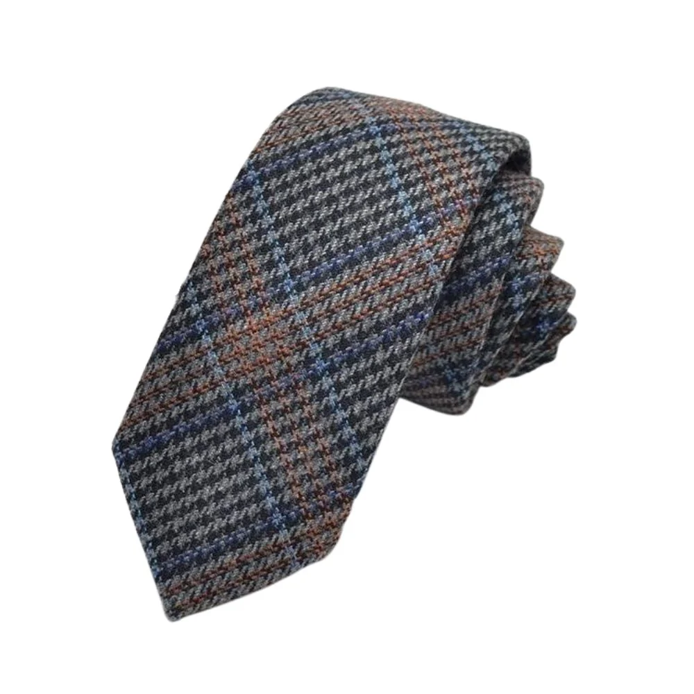 Superior Houndstooth Corbata de lana a cuadros Secure