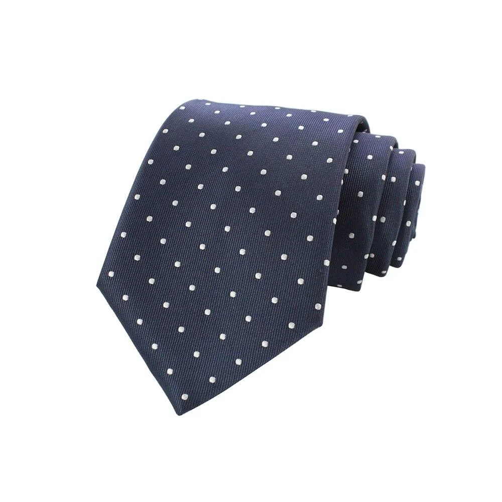 Genuine Corbata de seda lisa de lunares pequeños Safe