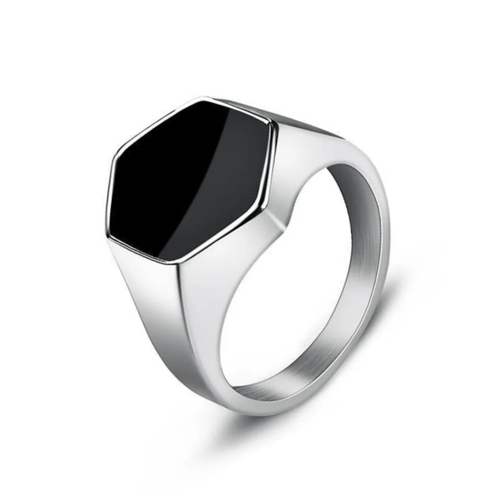 Original Design Anillo de sello hexagonal Clean