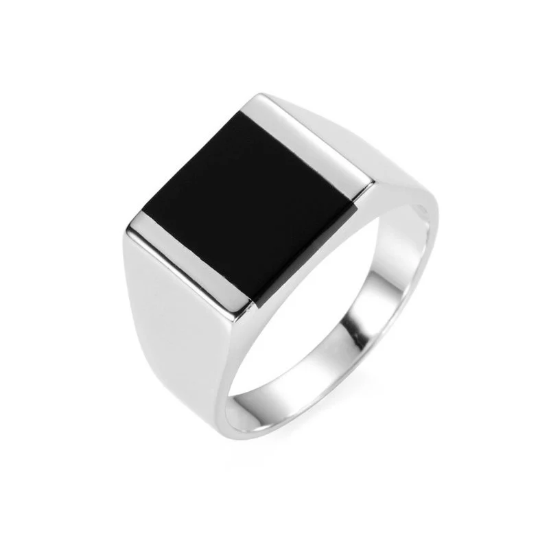 Solid Anillo de sello Valdemar de plata de ley 925 Casual