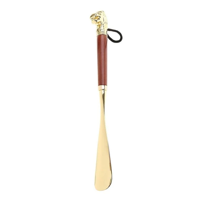 Soft Calzador de metal dorado con cabeza de león Reusable