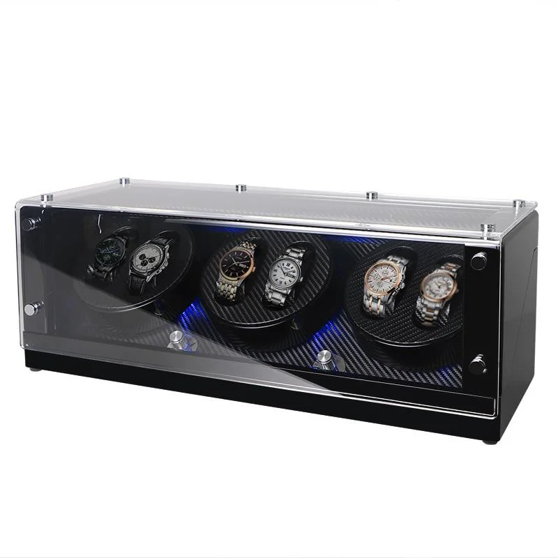 Eco-Friendly Walter Caja de fibra de carbono con 6 ranuras para relojes Practical