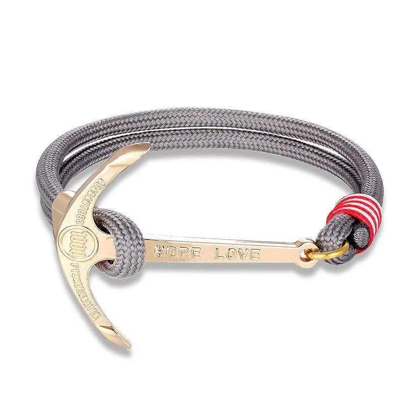 Trendy Pulsera náutica Anchor of Hope dorada Reliable