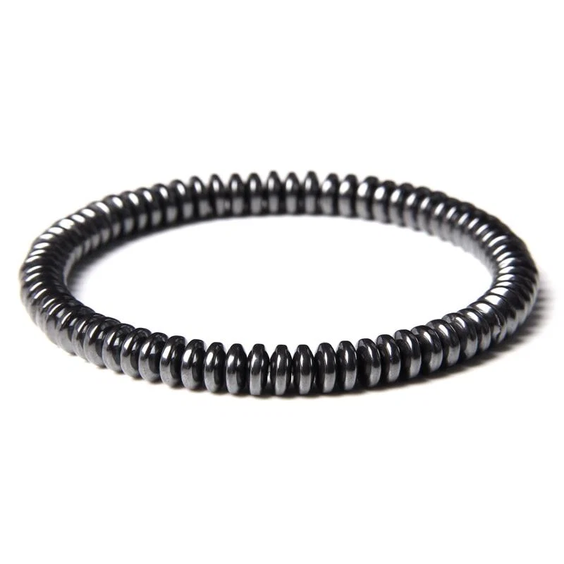 Enhanced Manarola Pulsera geométrica de cuentas de hematites Fine Crafted