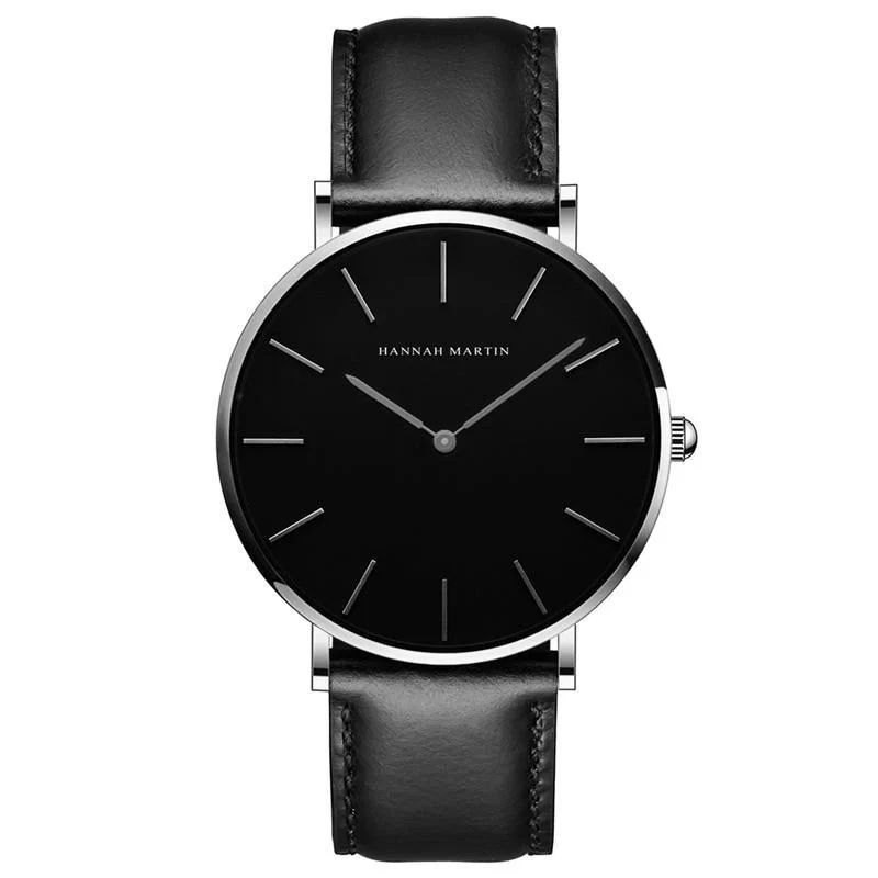 First-Class Albert Nero Reloj clásico de caballero con correa de piel Healthy