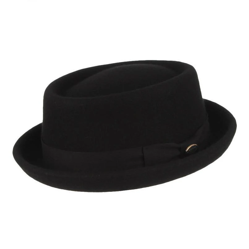 Exclusive Fieltro de lana triturable pork pie Sombrero Carefully Designed