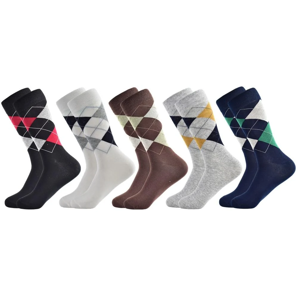 Specialty Alto algodón argyle Juego de calcetines de negocios Pure