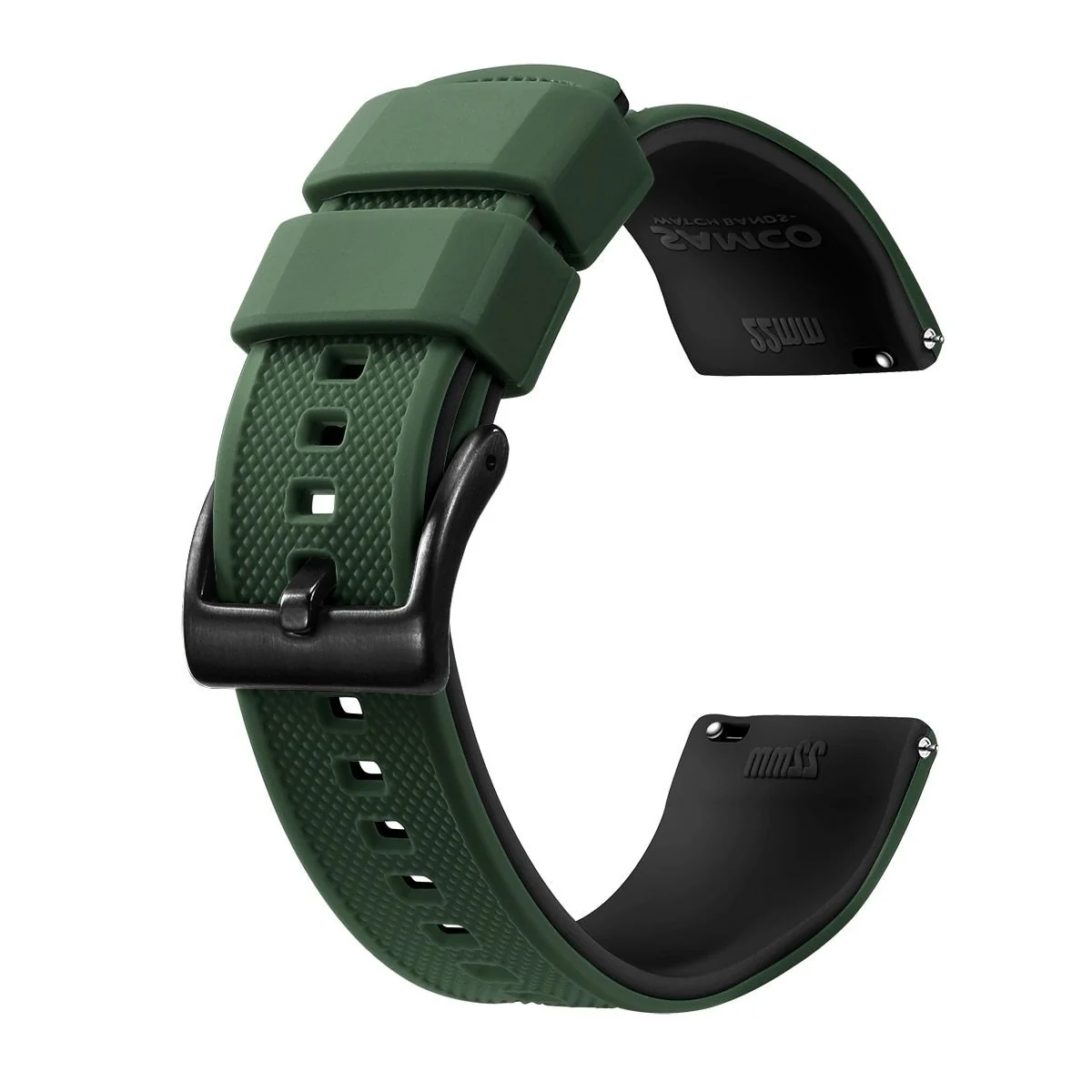 Original Design Rafael Correa de silicona para reloj Tropic con hebilla hebijón negra Trendy