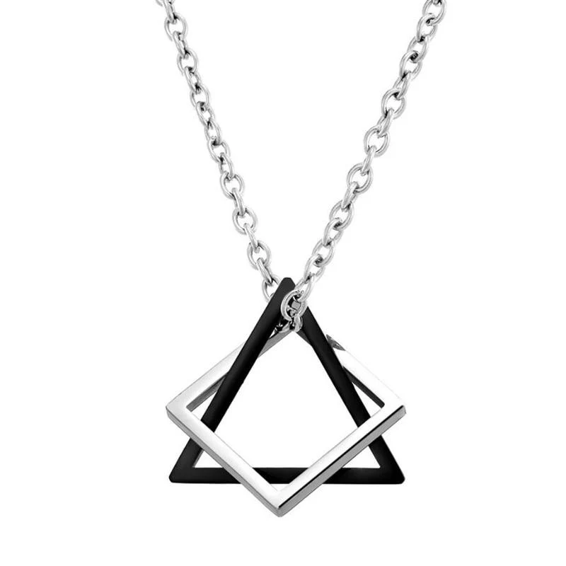 Smart Collar colgante geométrico Duo de acero Carefully Designed