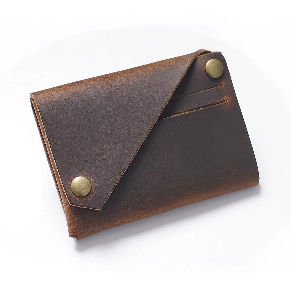 Professional Leandro Tarjetero vintage de piel de vaca Eco-Friendly