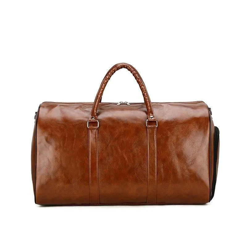 Original Design Phill Bolsa de viaje de piel de gran capacidad con bolsillo para zapatos Natural