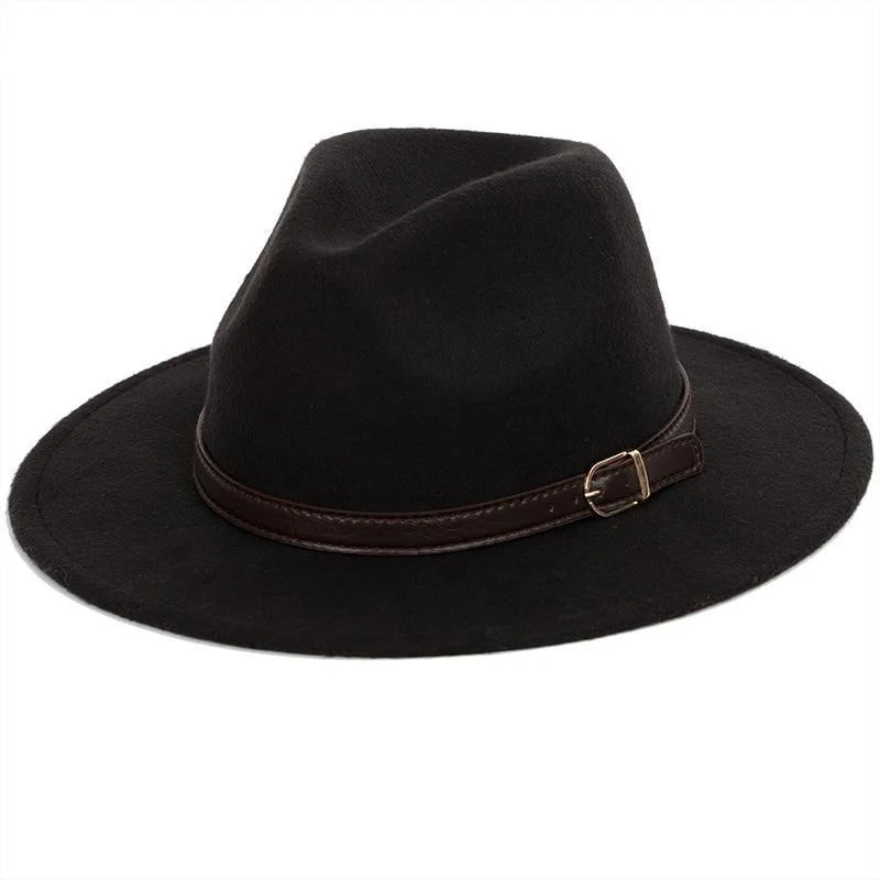 Luxury Classic Fedora With Leather Band Fine