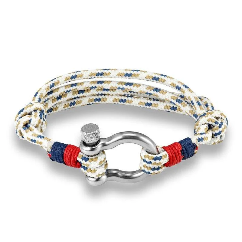 Dependable Horseshoe Shackle Parachute Cord Bracelet Enhanced