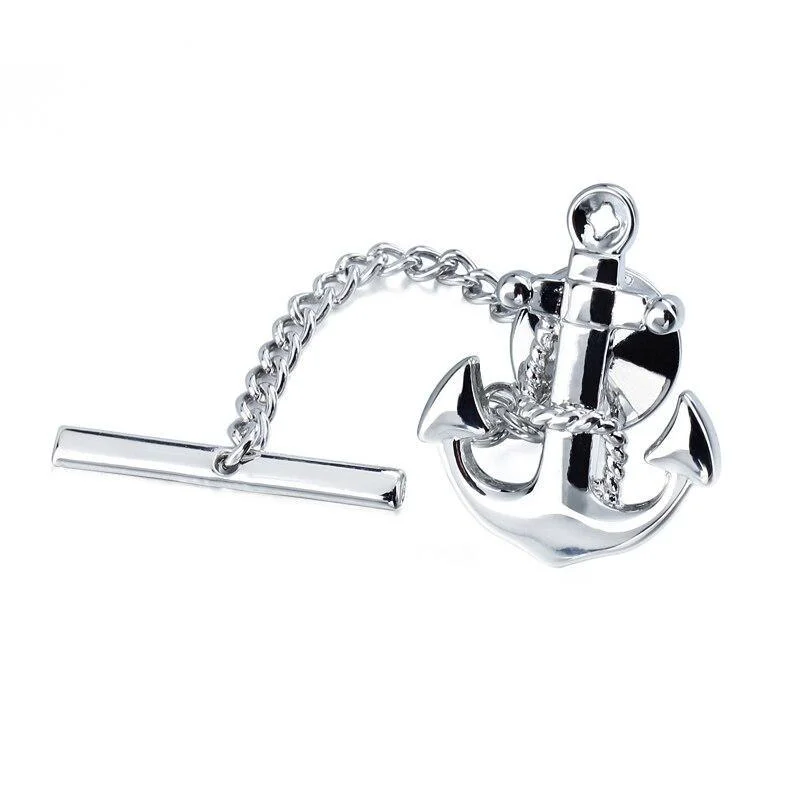 Exclusive Silver-Tone Anchor Tie Tack Official