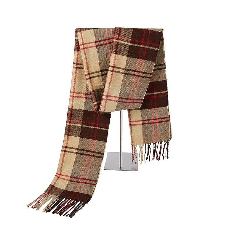 Pure Krist Cashmere Wool Tartan Plaid Scarf Excellent