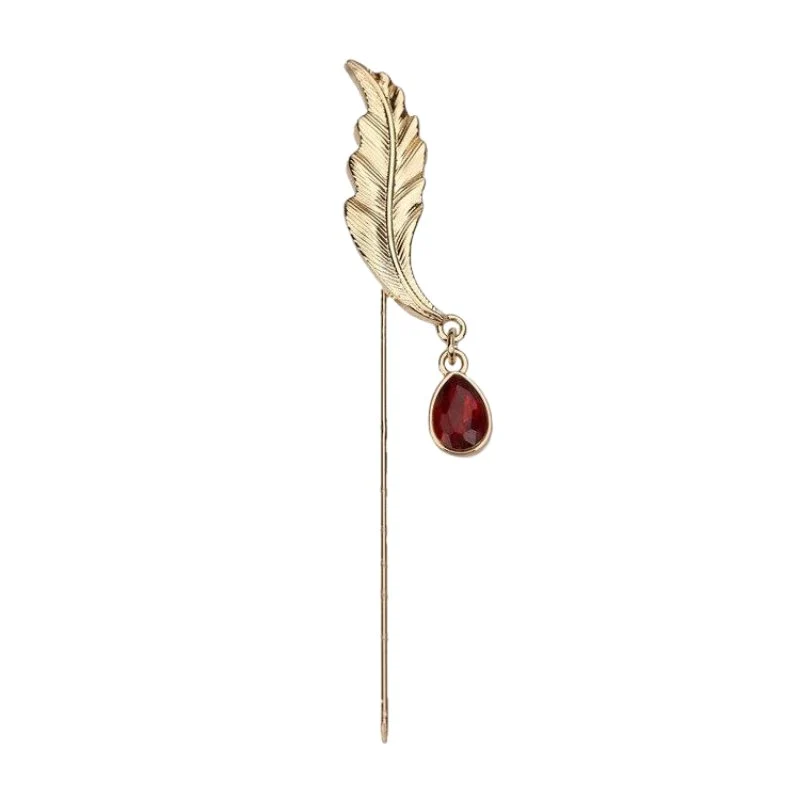 Exceptional Leaf With Crystal Lapel Pin Consistent