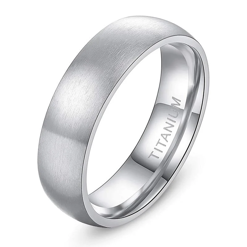Excellent Minimalist Brushed Silver-Tone Titanium Ring User-Friendly