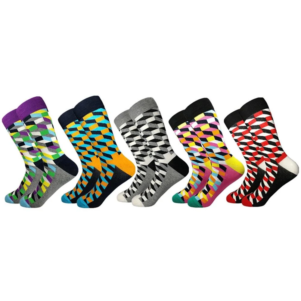 Clean High French Cotton Casual Geometric Socks Healthy