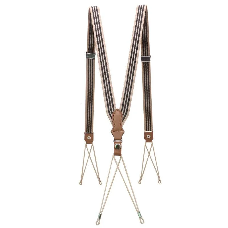 Fast Vintage Cowhide Leather Button String Suspenders Selected