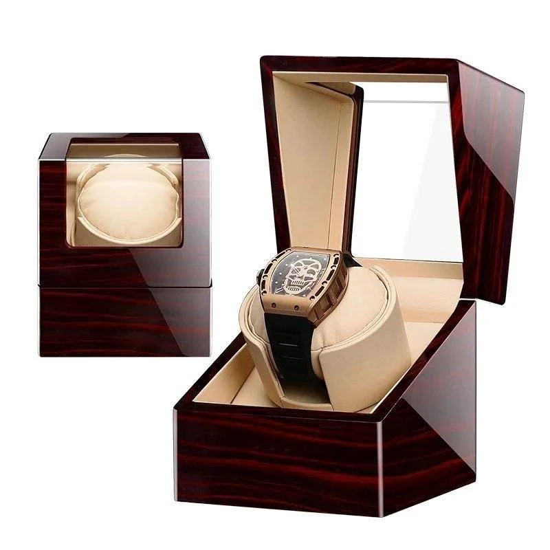 Contemporary Fabrizio Sandal Wood Box Mechanical Watch Winder Professional