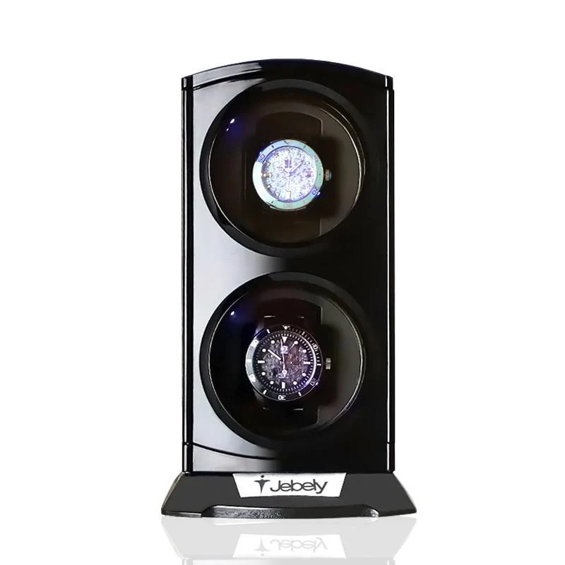 Reliable Bruno Polished Black Vertical Double Watch Winder Comfortable