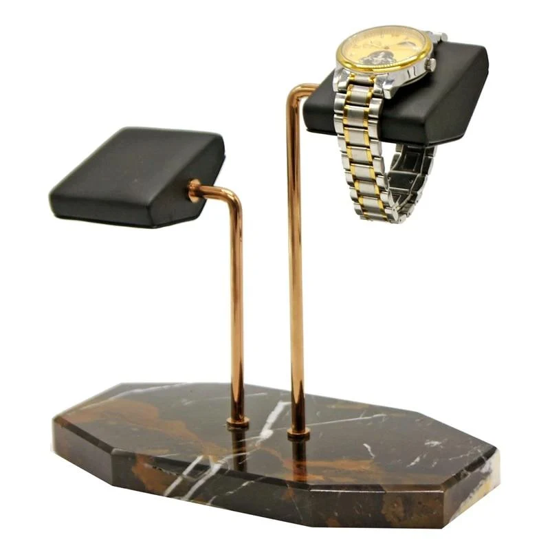 Prestigious Nikolas Dark Marble Double Watch Display Stand Holder Superior