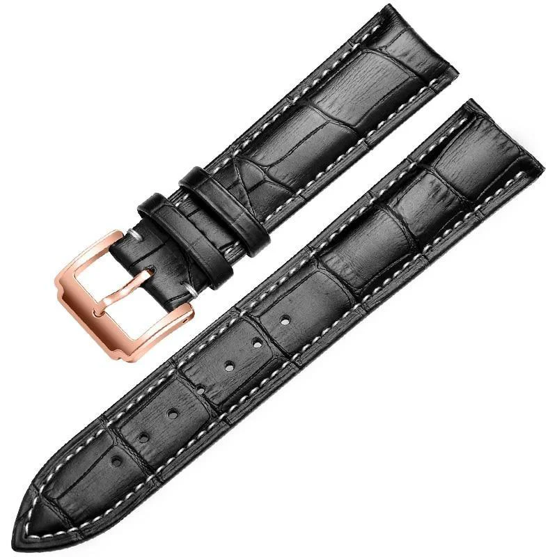 Premium Horace Black Stitched Calfskin Classic Watch Strap Fast