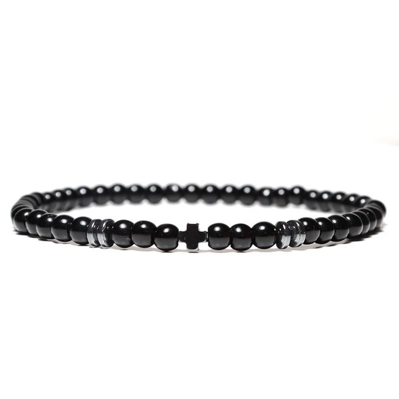 Trusted Flavio Minimalist Hematit Beaded Bracelet Organic