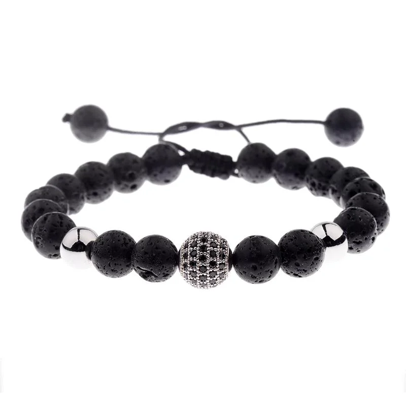 Sustainable Simon Gold-Tone Lava Stone Beads Bracelet Long-Lasting