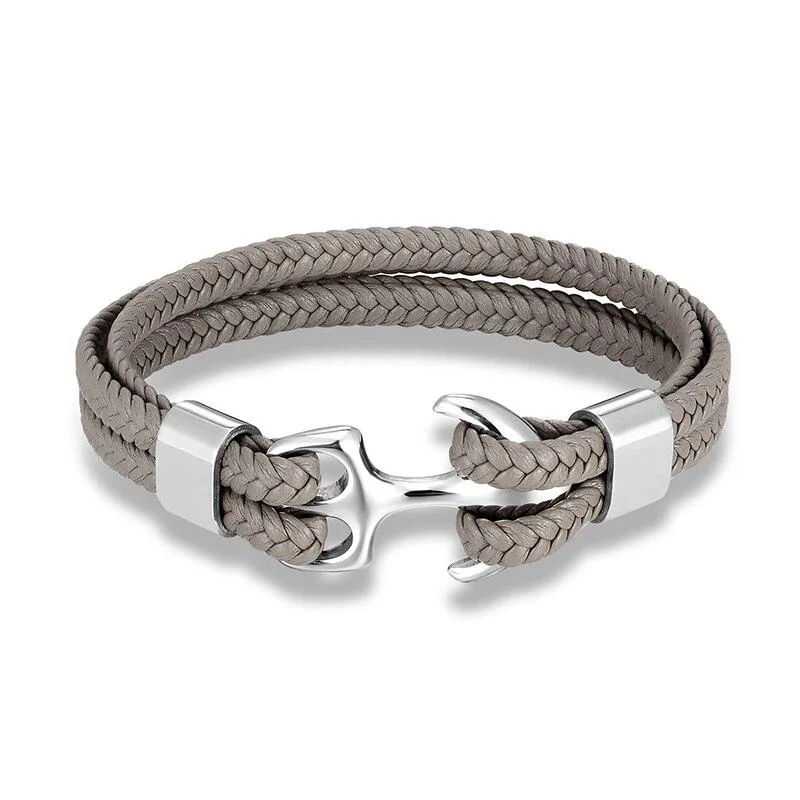 Effective Nardo Grey Braided Leather Bracelet Convenient