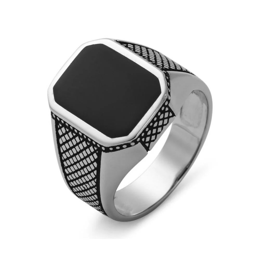 High-End Krist 925 Sterling Silver Signet Ring Casual