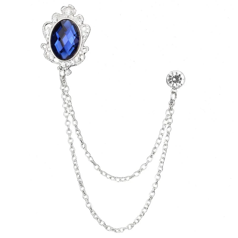 Consistent Royal Crystal Silver-Tone Tassel Pin Trendy