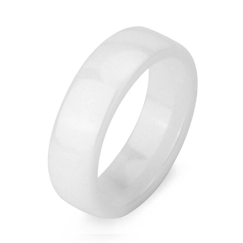 Selected White Smooth Polished Ceramic Ring Artisan