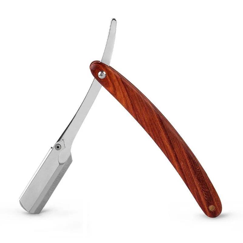 Convenient Manetto Shavette Straight Razor With Wooden Handle Carefully Designed