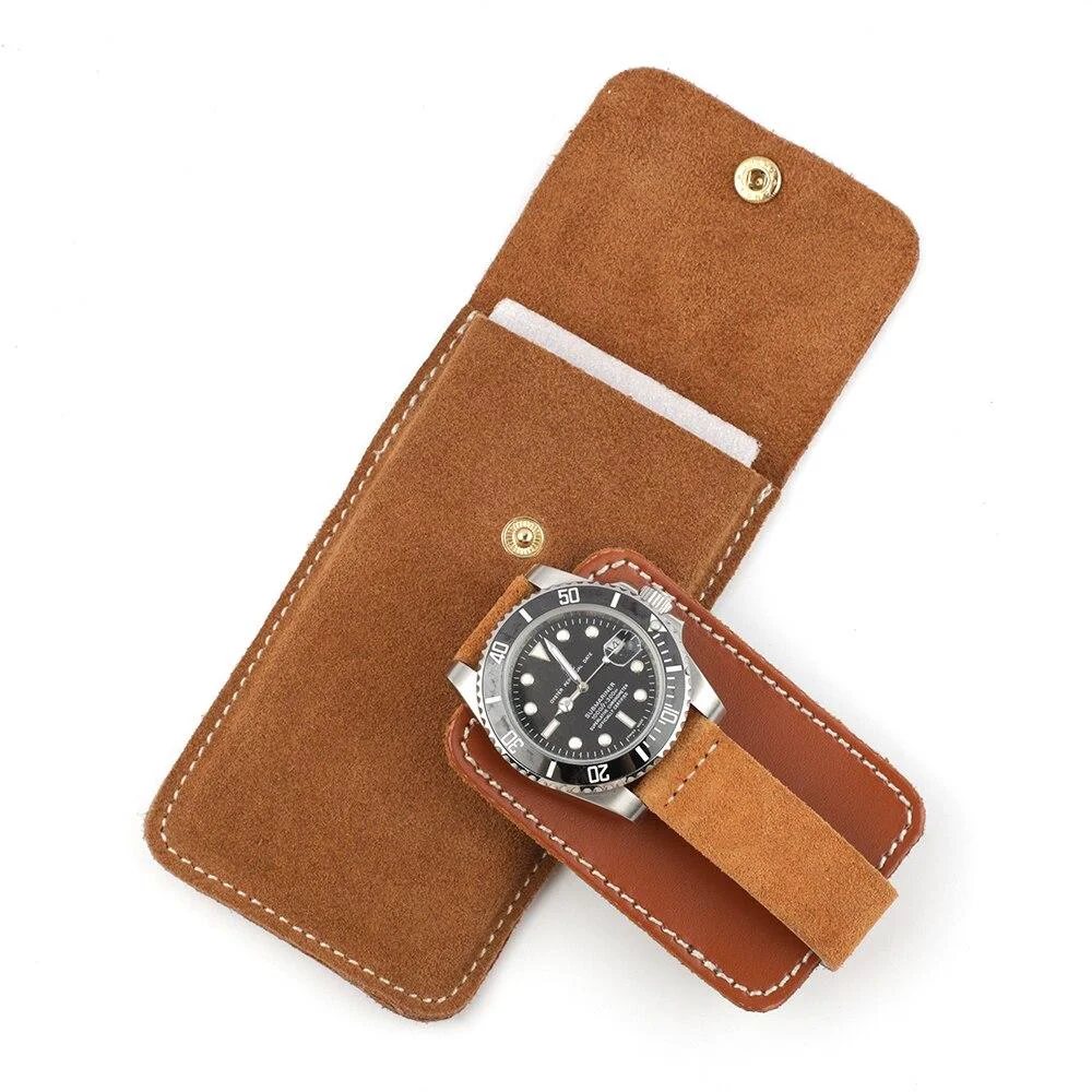 Dependable Antoine Suede Leather Travel Watch Case Practical