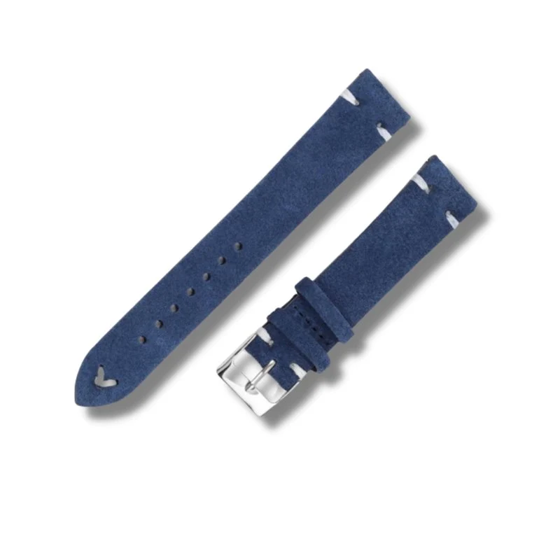 Innovative Hubert Handmade Suede Leather Watch Strap With Tang Buckle Clean