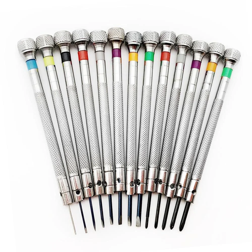 Elegant 13 Pcs Flat Blade Screwdrivers Watch Repair Tool Set 0.6mm-2.0mm Fine