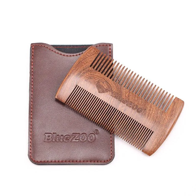 Exclusive Sandalwood Beard Comb with Leather Case Exceptional