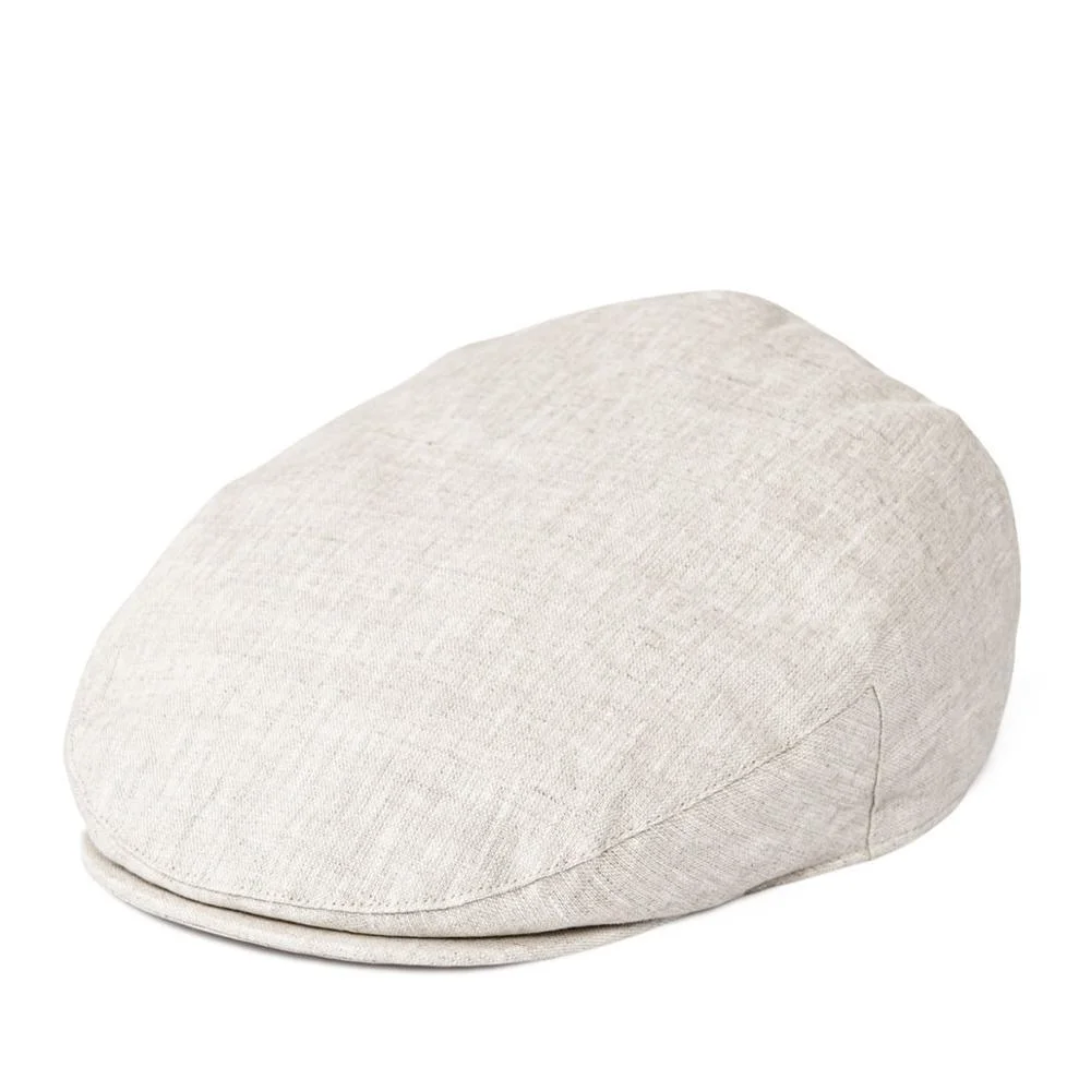 Sophisticated Linen Flat Cap Traditional