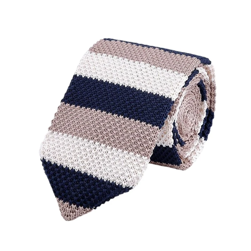 Secure Striped Knitted Tie Dependable
