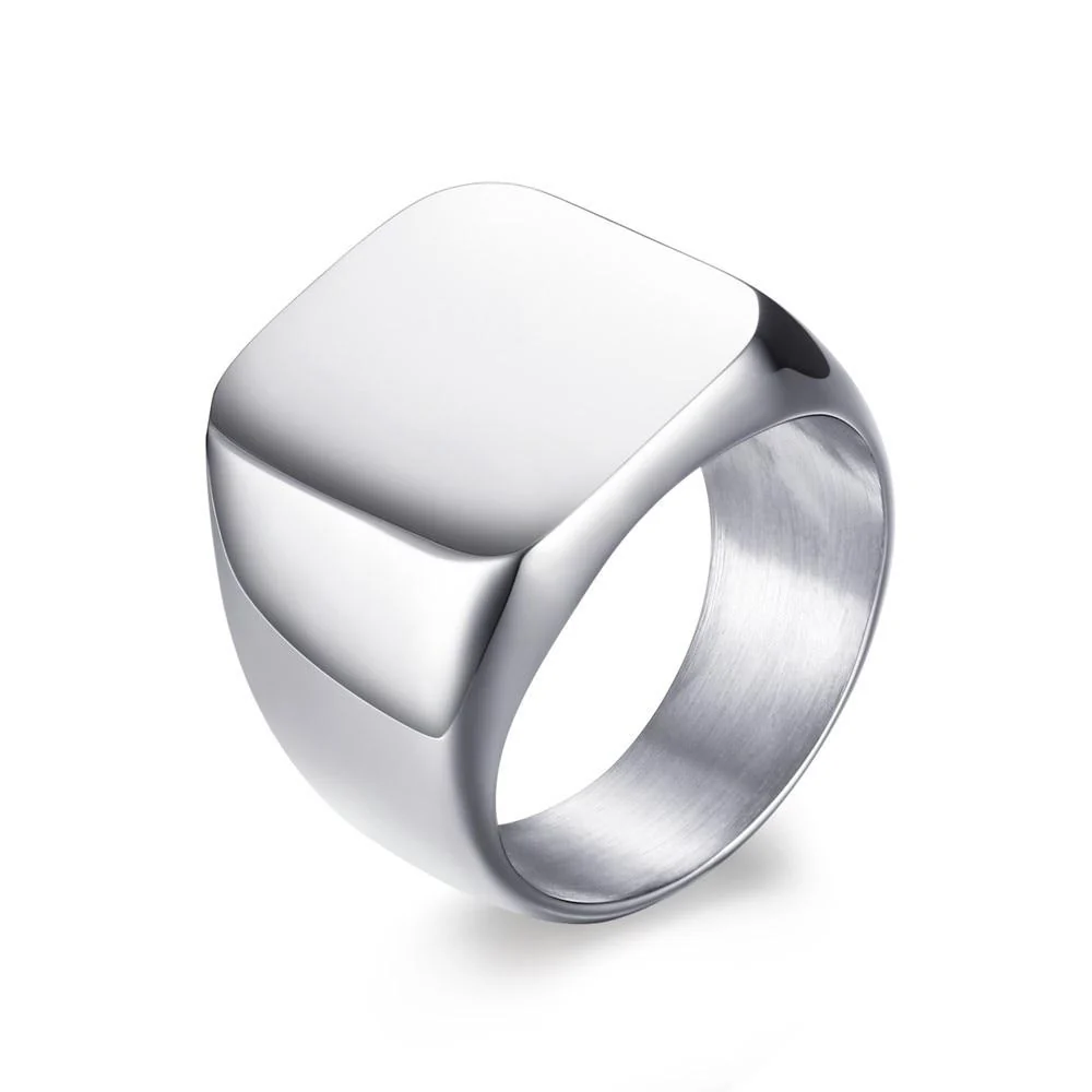 Sophisticated William Square Signet Ring Enhanced