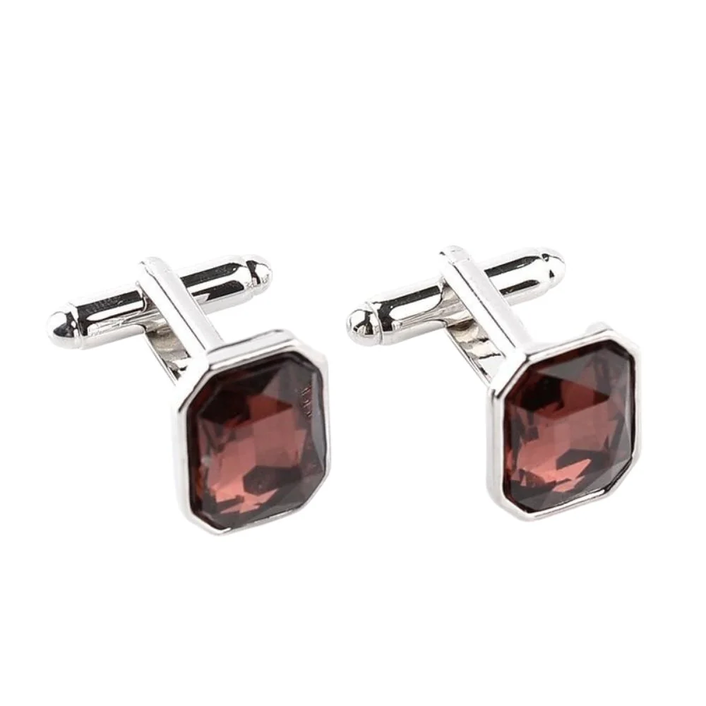 Flexible Rhinestone Silver-Tone Cufflinks Exclusive